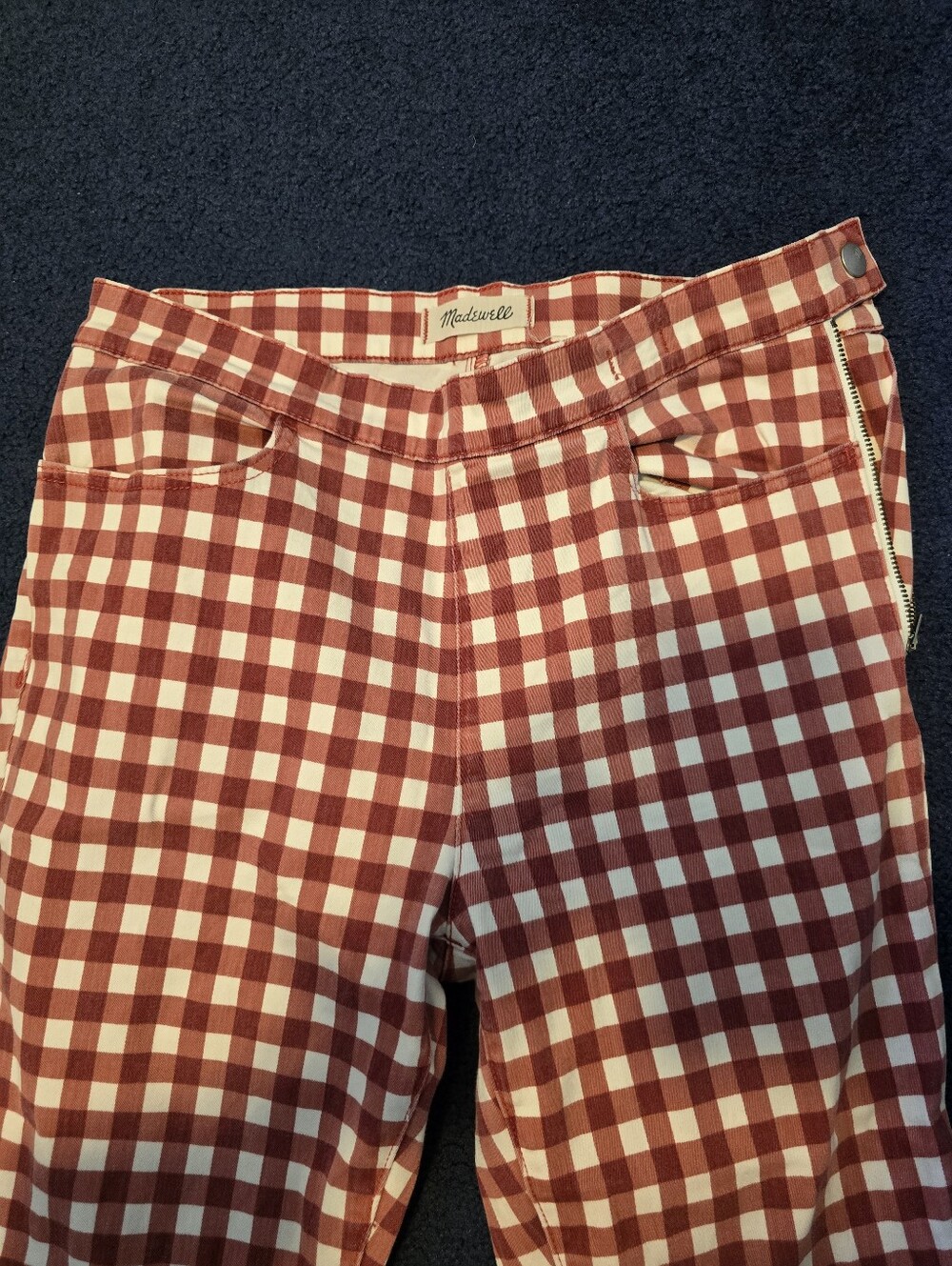 Madewell Red And White Gingham Pants